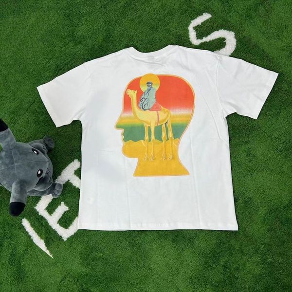 

men t shirts womens tees summer cotton brain dead colorful pattern sports casual t-shirt loose short sleeves, White;black