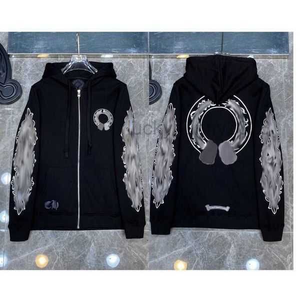 

mens hoodies designer chrome winter sweatshirts heart hoodie ch long sleeve jacket loose coat hooded hoody men woman hip hop 2okyw, Black