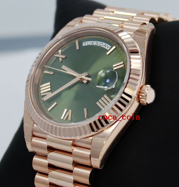 

new factory version counter quality watch 18k rose gold green olive dial watch cal 3255 movement automatic eta diving swimming mens watches, Slivery;golden