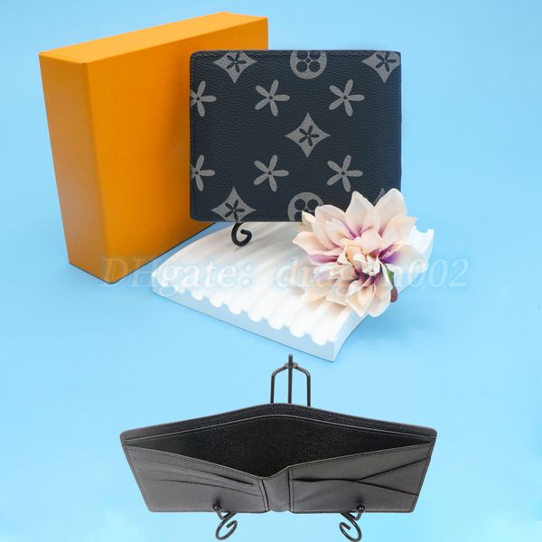 

card holder man wallet 3 credit card slots coin purses brown flower m60895 multiple women key pouch fashion leather luxury designer classic, Brown;gray