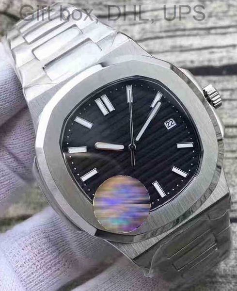 

3k 5711 8mm cal324c classic automatic mechanical men watch superclone sapphire transparent black blue dial glide sooth second luminous watch, Slivery;brown