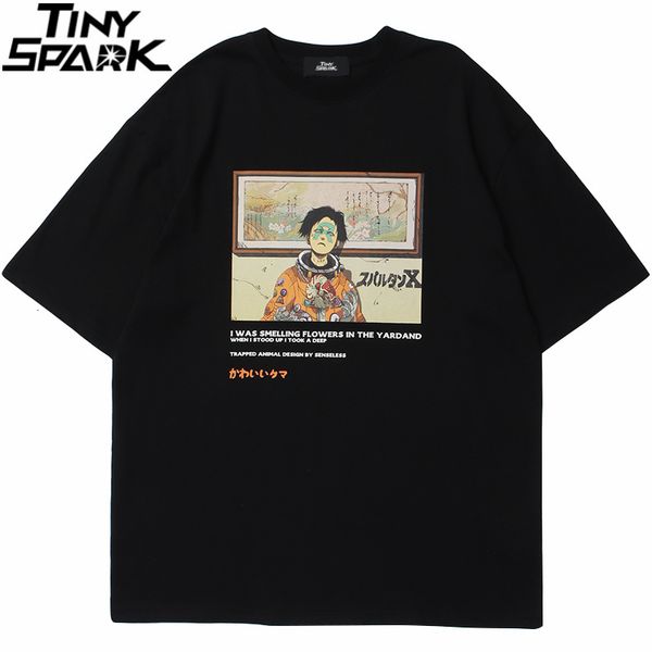 

mens tshirts hip hop streetwear t shirt japanese kanji anime boy print tshirt harajuku cotton short sleeve tees men summer tshirt 230323, White;black