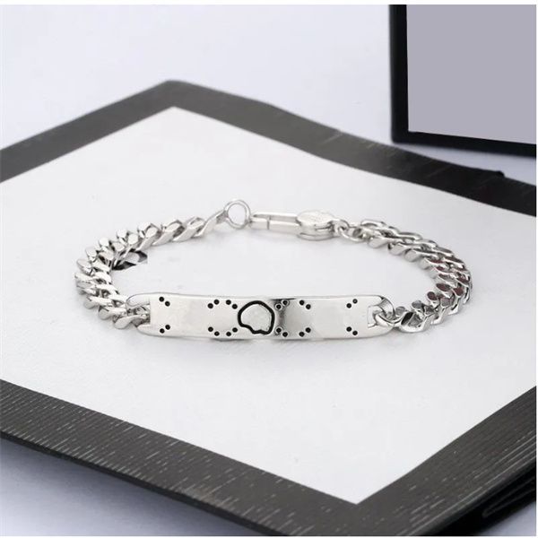 

new classic charm bracelet silver g accessory bracelet men's and women's skull bracelet hip hop bracelet valentine's day gift, Golden;silver