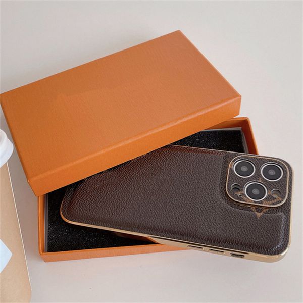

Fashion Designer Phone Cases for iPhone 16 16pro 15 15pro 14 14Pro 14plus 13 13Pro 12 12Pro 11 Pro max PU Leather Print Big Letters Luxury Cellphone Case Cover, Brown