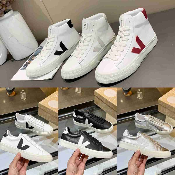 

dress shoes veja v- men women esplar designer leather extra sneakers calfskin trainers fashion white low-chaussures breathable running sho, Black