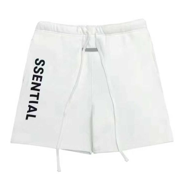 

loose mens shorts solid color reflective letter track pant casual couples joggers pants high street for man short womens hips hop, White;black
