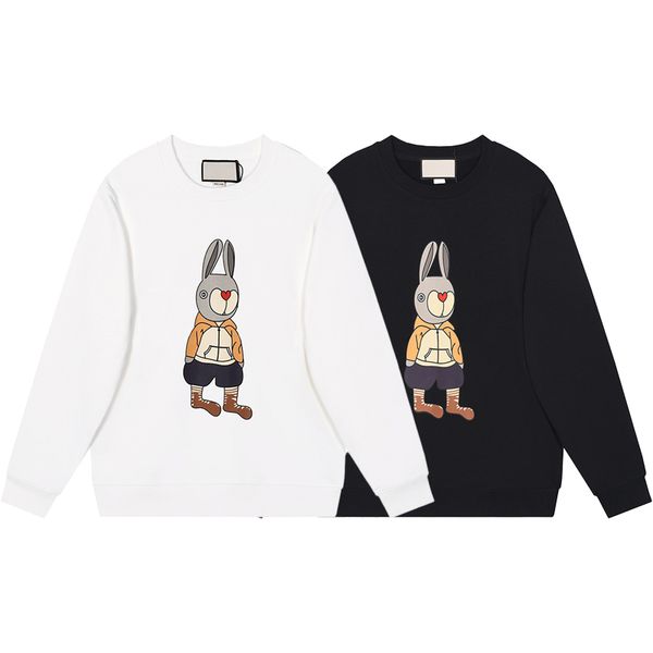 

summer new hoodless pullover women's hoodie coat crewneck men's jacket black and white pure cotton print hoodie couple's spor