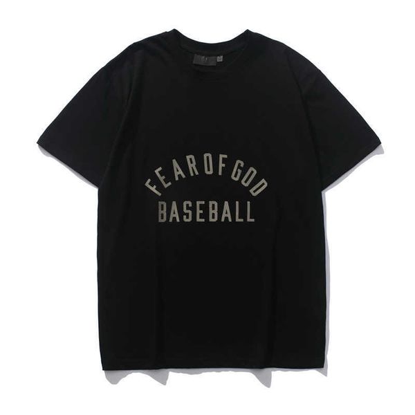 

essentialls t shirt for men women fg sport tshirt season main line flocking print letter short sleeve men's and women's couple, White;black