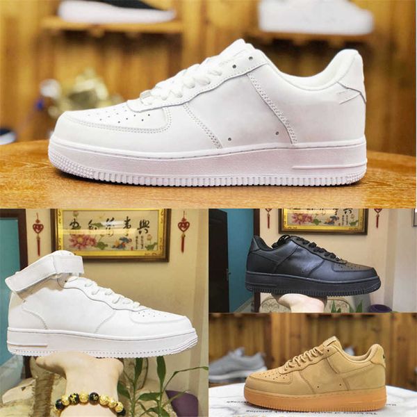 

1 airforces classic running shoes one skateboarding retro triple white black airs high low cut trainers forces 1s 07 original sports sneaker