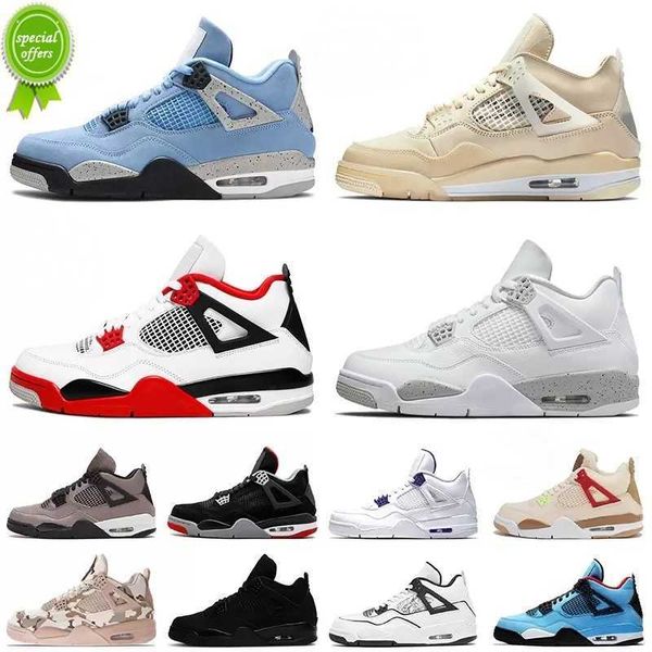 

j4s og excellent retro 2022 university blue jumpman 4 4s men basketball shoes white lightning oreo thunder neon metallic purple, Black