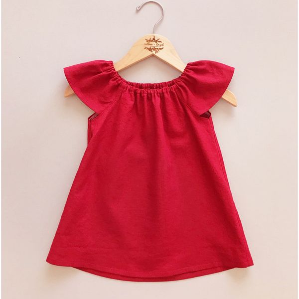 

girls dresses summer toddler baby girls dress cotton simple girls home dress solid children dresses casual kids loose dresses clothing 23032, Red;yellow