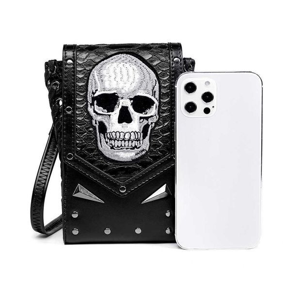 

shoulder bags 2023 new bag women s single messenger bag outdoor skull locomotive mobile phone 230323