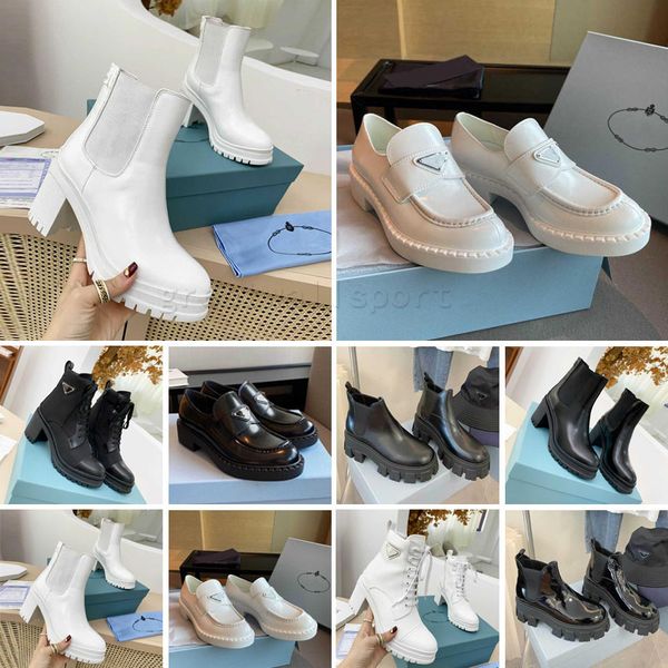 

luxurys designe brand p ankle boots black white snow booties chelsea boots smooth leather oxford anti slip wear resistant classic 35-41