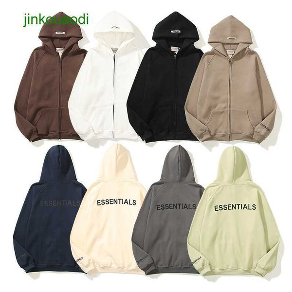 

fogg multi line essen back three-dimensional pressure glue high street zipper hooded sweater men's and women's ins trend l1cr, Black;brown