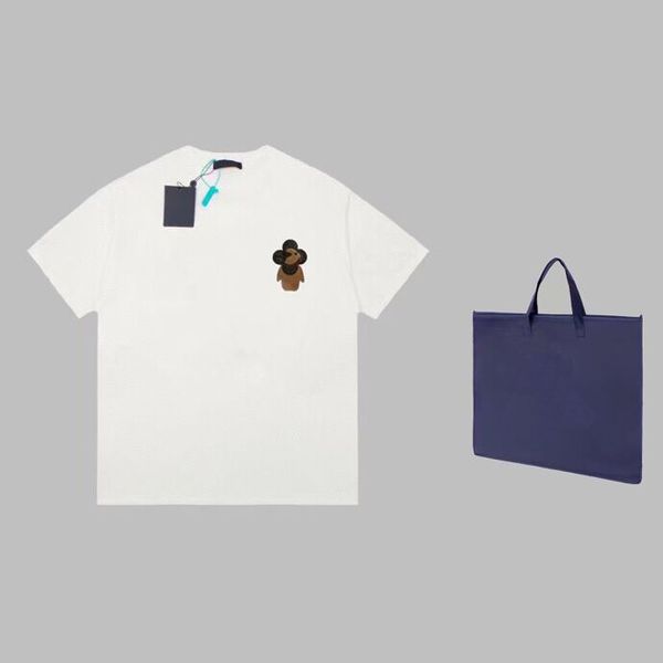 

men's plus tees & polos street trend short sleeve men's t shirt high street shirt t shirt round neck letter print student sweatshi, Black;brown