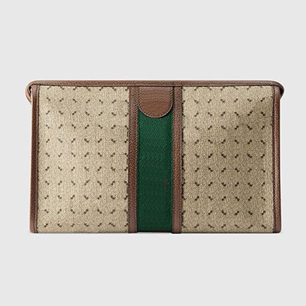 

classic clutch bag purse letter stripe vintage hand bags metal hardware zipper closure canvas leather messenger wallets cell phone pocket to
