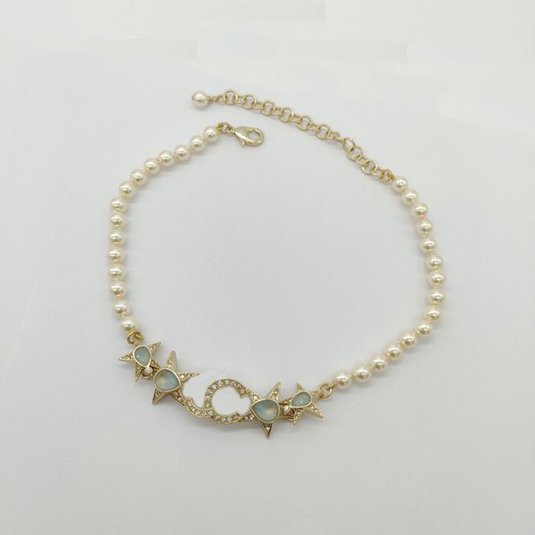 

2023 luxury quality charm pendant necklace with diamond and green color drop earring in 18k gold plated have box stamp ps7663a, Golden