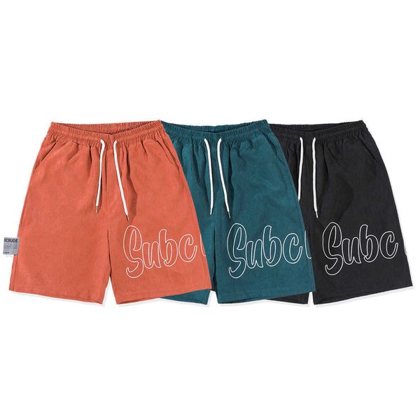 

men's shorts american letter print casual sports shorts men's summer quick dry thin fashion work wear casual capris, White;black