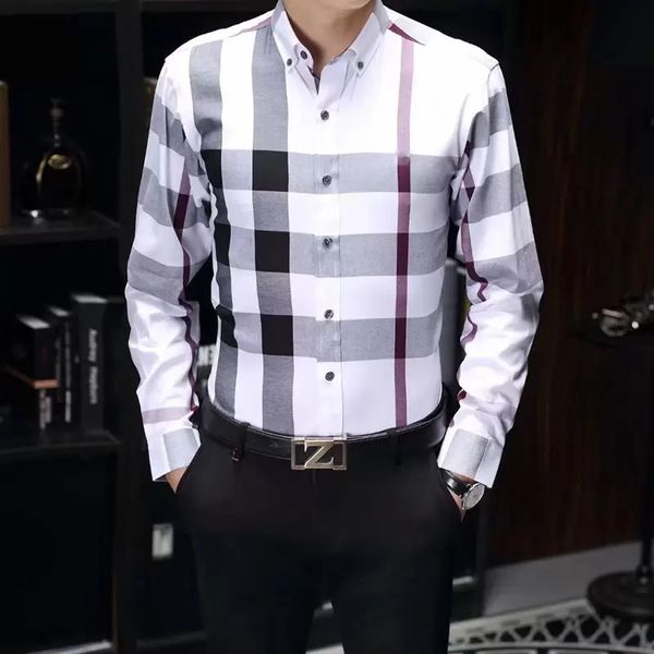 

2023luxurys designers men's dress shirts fashion trend casual business cocktail shirt long sleeve solid color summer comfortable stand, White;black