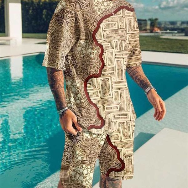 

animal digital printing 3d men's casual beach pants t-shirt shorts set, White;black