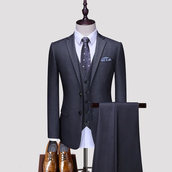

men's suits blazers jacketsvestpants 2023 pure cotton business blazersman slim fit threepiece casual suitfashion groom dress s5xl 23032, White;black