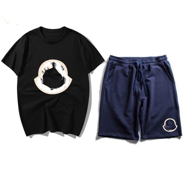 

trapstar summer tracksuits for men designer cotton printed short sleeve t shirt shorts outfits piece sets fashion sports suit pf5z, Gray