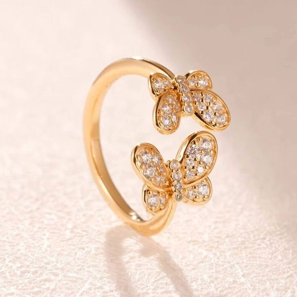 

new 925 sterling silver shine dazzling butterflies ring with clear cz fit pandora jewelry engagement wedding lovers fashion ring