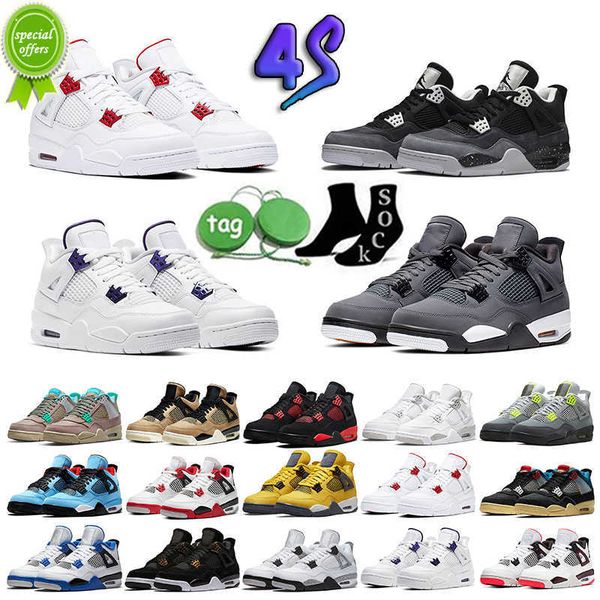 

j4s og 4 basketball shoes for men women jumpman 4s military black cats seafoam university blue noir red cement sail thunder