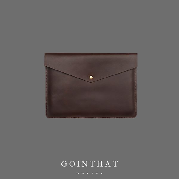 

briefcases lapbag business handbag women briefcase original genuine leather men envelope messenger clutch a4 file folder document 230323