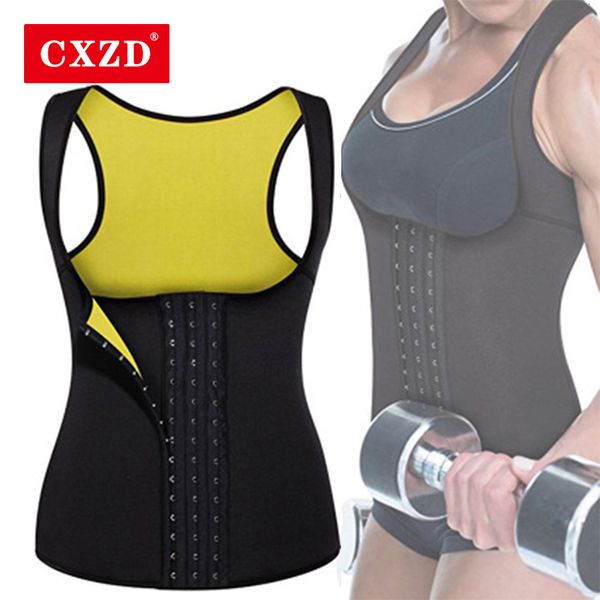 

women's shapers cxzd women shapewear weight loss neoprene sauna sweat waist trainer corset tank vest sport workout slimming body shaper, Black;white