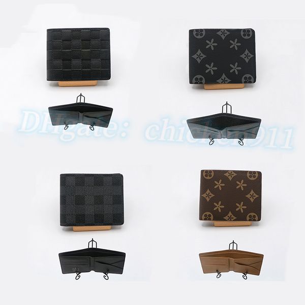 

classic wallets m60895 card holder man 3 credit card slots coin purses embossing multiple women key pouch leather luxury designer travel wal, Red;black