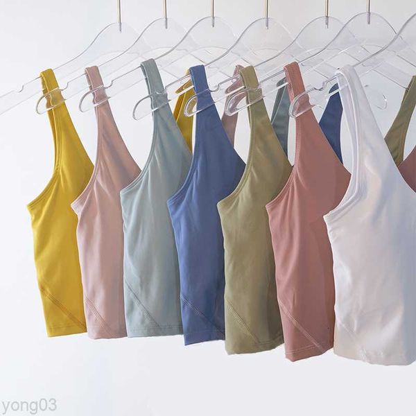 

yoga bras lululemens womens sports underwear double-sided sanding tight-fitting thin belt tanks beautiful back vest sling wear bra align und