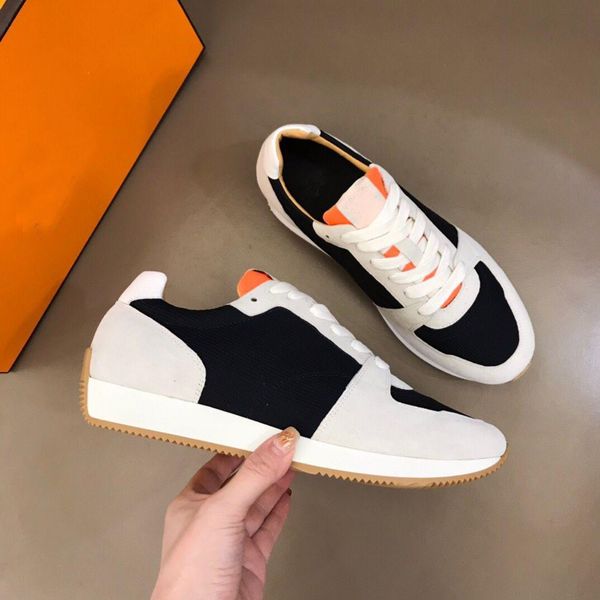 

italy-brand luxury escape sneaker shoes men technical mesh suede leather casual sports rubber chunky sole skateboard walking eu38-46.with bo, Black