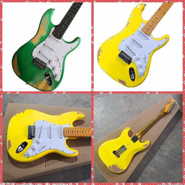 

hand made st heavy relic electric guitar alder body signature guitar