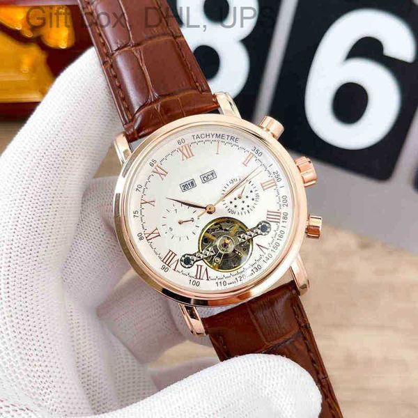 

pate super philipp torque flywheel mens luxury watches men's for automatic mechanical function baida flywheelwristwatches fashion nauti, Slivery;brown