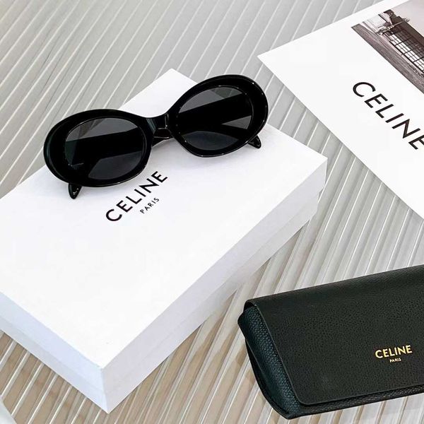 

sunglasses 2023 arc de triomphe sunglasses ins cat's eye oval cl40194 the same fashionable versatile sun eye, White;black
