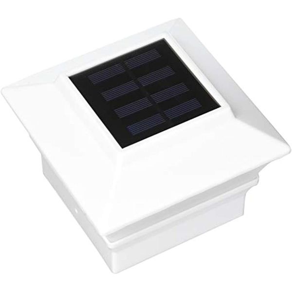 

outdoor garden 4 x 4 solar led post deck cap square fence light landscape lamp lawn pvc vinyl wood