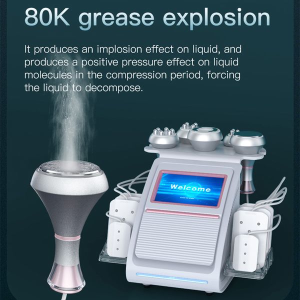 

new slimming machine 6 in 1 ultrasonic 40k cavitation vacuum fat loss rf body shaping machine weight remove wrinkle radio frequency beauty d