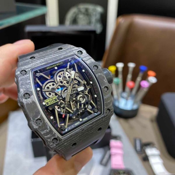 

mechanical watch richa milles watches s hollowedout carbon fiber technology atmospheric fashion mens automatic mechanical watch lightweight, Slivery;black