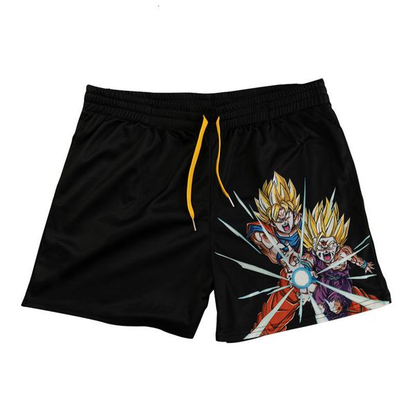 

men's shorts anime summer beach swimming trunks male men wear sport gym loose casual quick dry short pants 230323, White;black