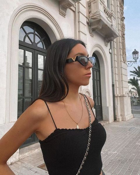 

designer 923 sunglasses vintage design luxury small frame cat eye sunglasses women oval sun glasses uv400, White;black