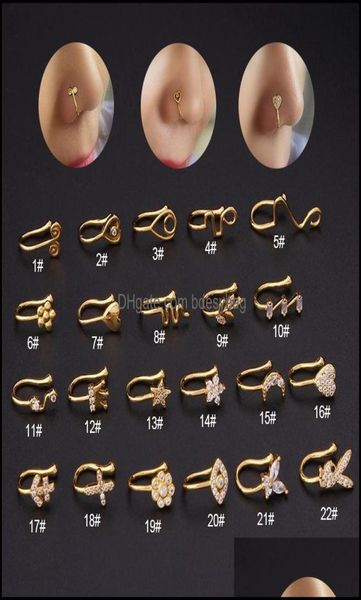 

nose rings studs jewelr ymany styles stainless steel nose hoop ring piercing ear stud pircing bar barbell septum rings body jewe5489068, Silver