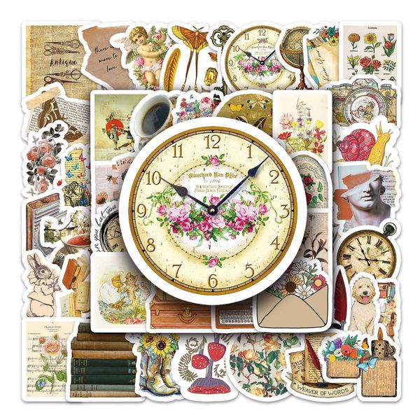 

50pcs wholesale vintage stickers waterproof sticker for luggage lapguitar skateboard notebook water bottle phone case car decals