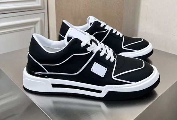 

designer new roma sneakers mens casual shoes calfskin leather white black skateboard walking platform shoes outdoor lace up trainers