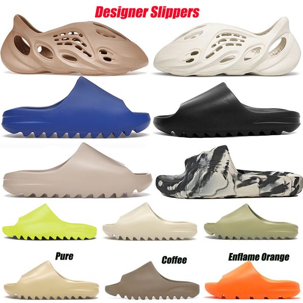

new slides slippers foam runner designer slipper men women sandals buttery black glow green vermilion slippers mens womens sliders 36-47