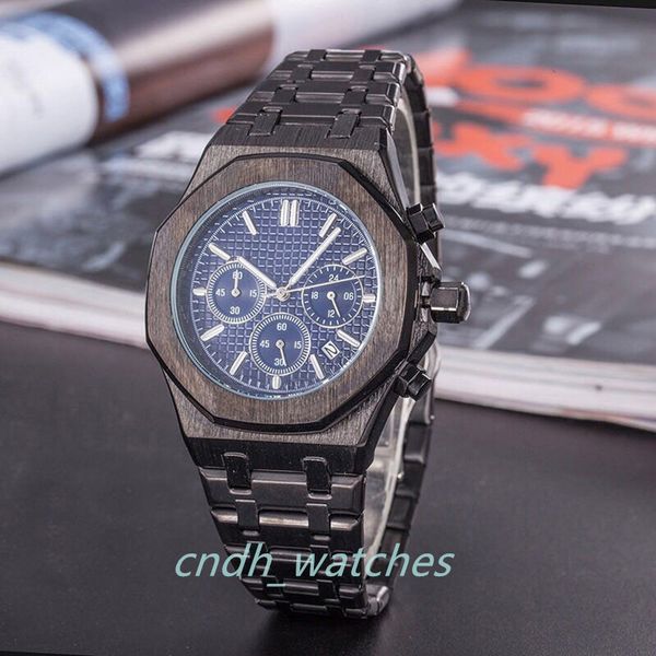 

men's women watch rose gold stanless steel 42mm vk chronograph quartz movement sports men watches cndh c1-56, Slivery;brown