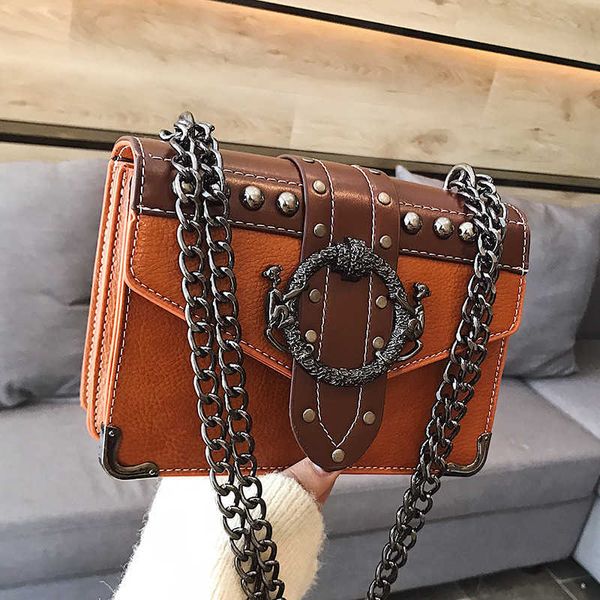 

shoulder bags chain small women s 2023 new fashion rivet square korean crossbody 230323