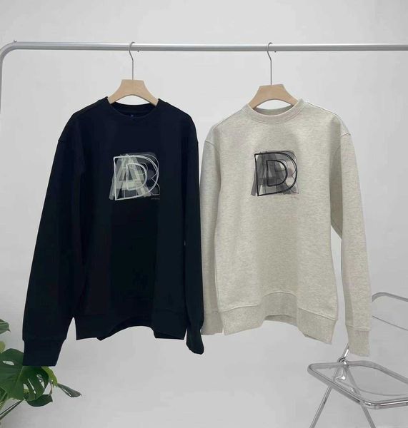 

fai qing ader genuine gaoke heavy fashion brand double shadow letter round neck loose men's and women's sweater, Black