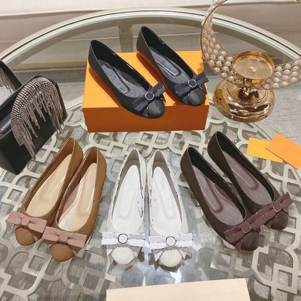 

popis flat ballerinas black dress shoes famous designer single shoe 2023s new round toe upper with signature logo bowtie decorative provide