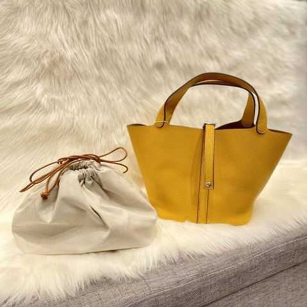 

bucket picotin drawstring handbag tote leather women bag purse designer luxury vegetable large basket new capacity hand-operated bride cow g